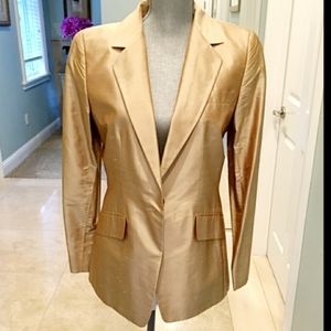 100% Silk Gold Jacket - Linda Allard, Ellen Tracey